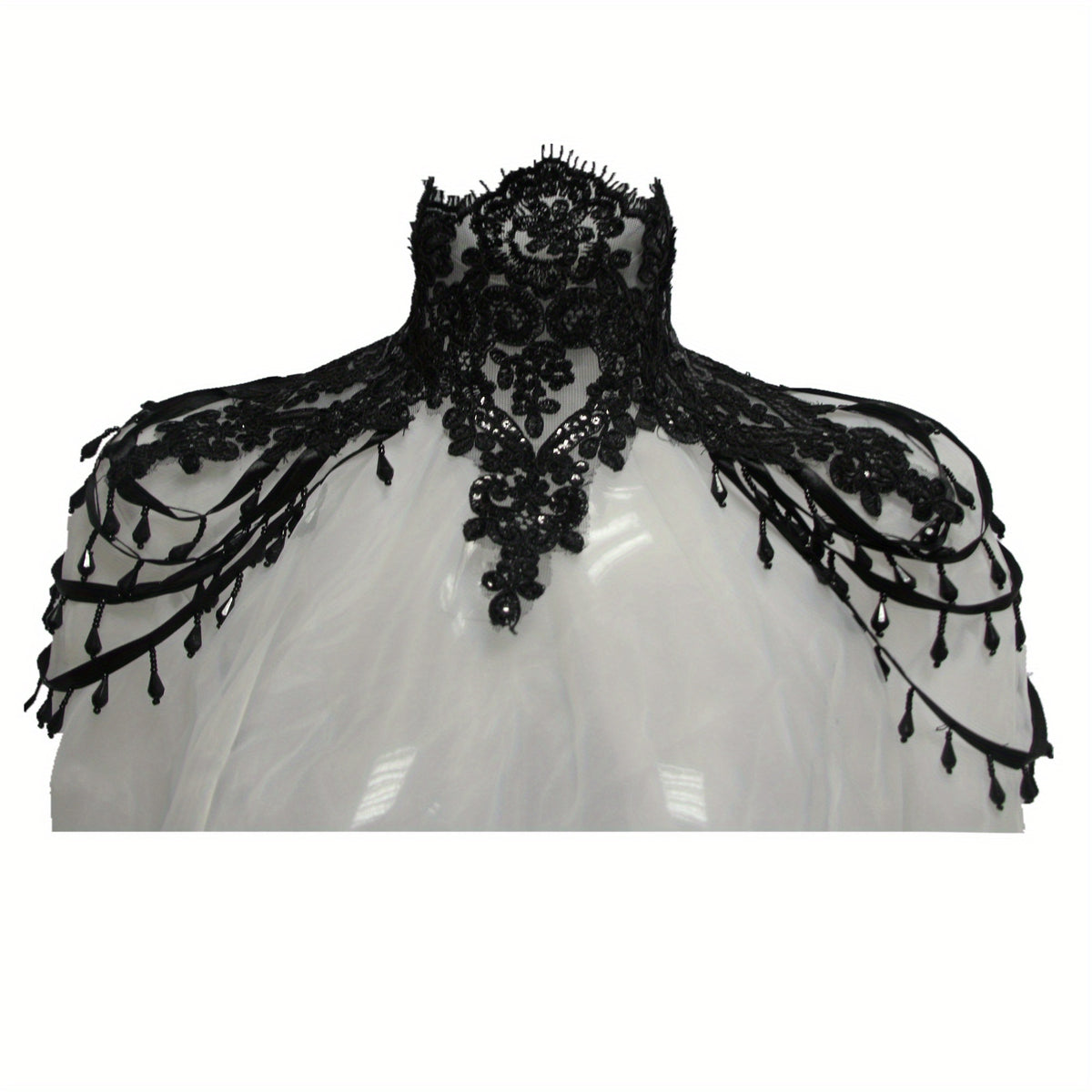 Party Lace Bead Chain Shoulder Cape Gothic Collar