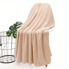 Soft Coral Fleece Pelerine Pattern Bath Towel - 70 x 140 cm