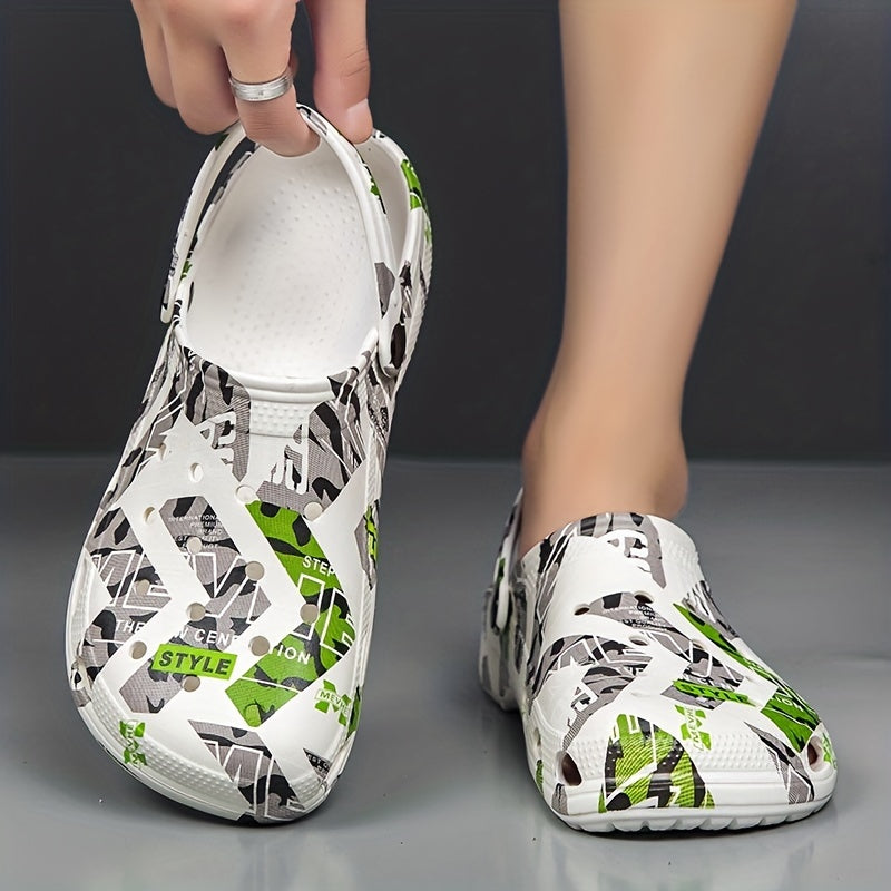 Women's Colorblock Platform Clogs Slip On Round Toe Comfy Shoes