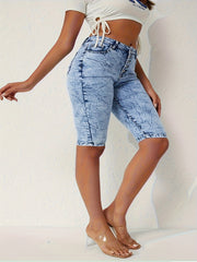  Tie Dye Denim Shorts Stretch Jeans
