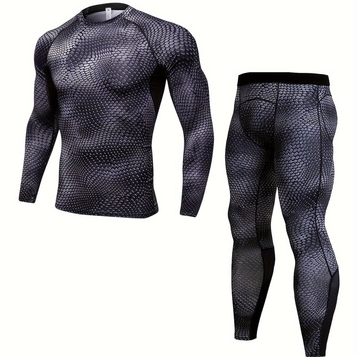 Men's Quick Dry Mesh Top & Leggings Set for Gym Training