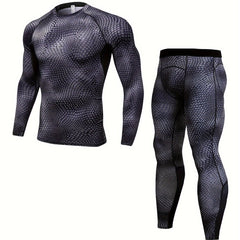 Men's Quick Dry Mesh Top & Leggings Set for Gym Training