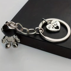 Heart Astronaut Keychain Alloy Backpack Purse Charm Key Ring