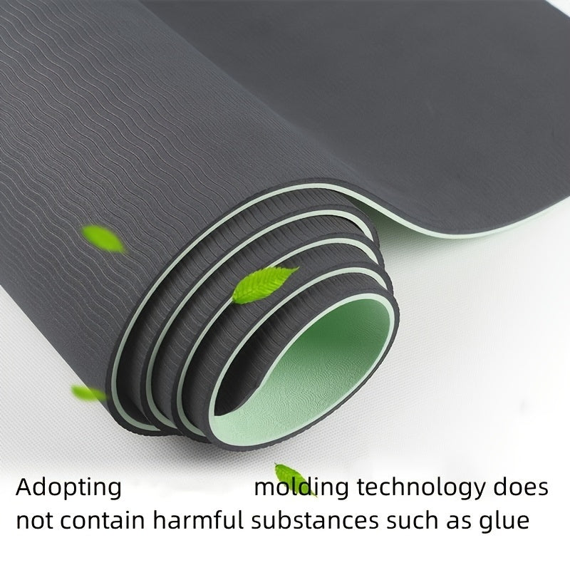 TPE Solid Yoga Mat Double Colors Non slip Fitness Mat