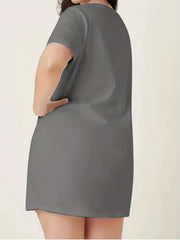  Cartoon Koala & Letter Print Nightdress Crew Neck Sleep Dress