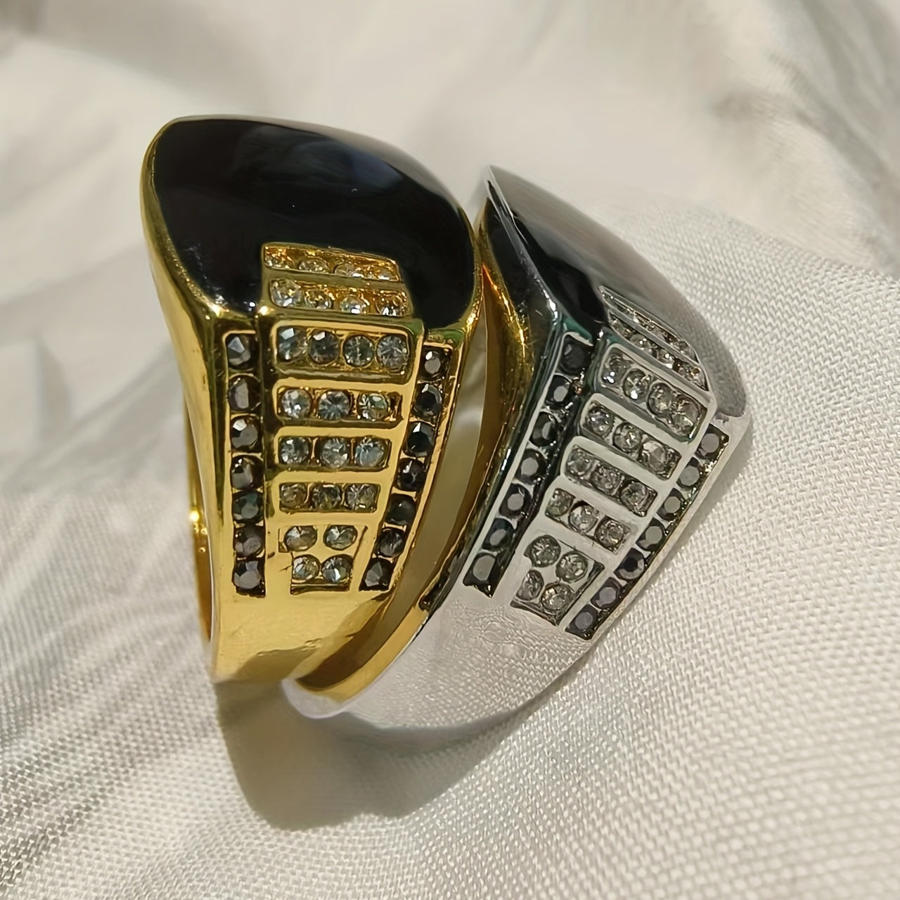 Men's Oil Drip Zircon Ring - Business Engagement Gift