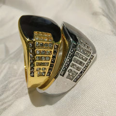 Men's Oil Drip Zircon Ring - Business Engagement Gift
