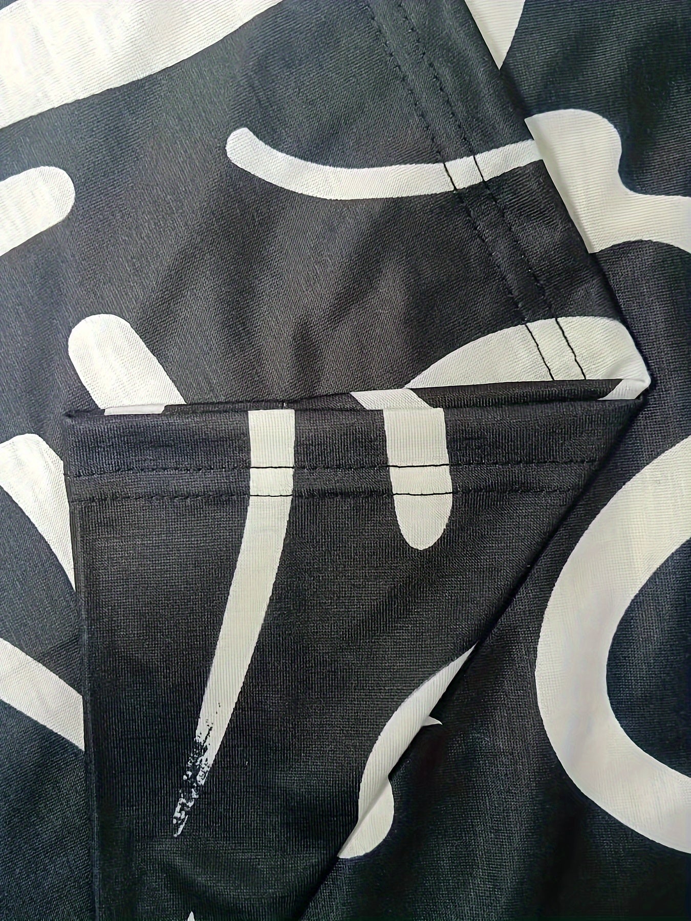  Graffiti Print Wide Leg Trousers