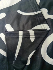  Graffiti Print Wide Leg Trousers