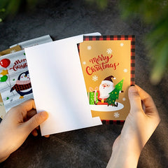 6 Sets Christmas Greeting Cards with Envelopes and Stickers