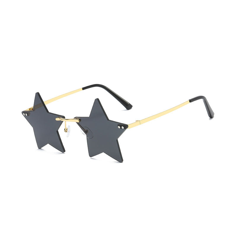 Rimless Pentagram Sunglasses Y2K Women's Eyewear Shades