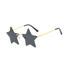 Rimless Pentagram Sunglasses Y2K Women's Eyewear Shades