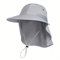 Wide Brim UPF 50 Sun Hat UV Protection Ponytail Bucket Hat With Neck Flap