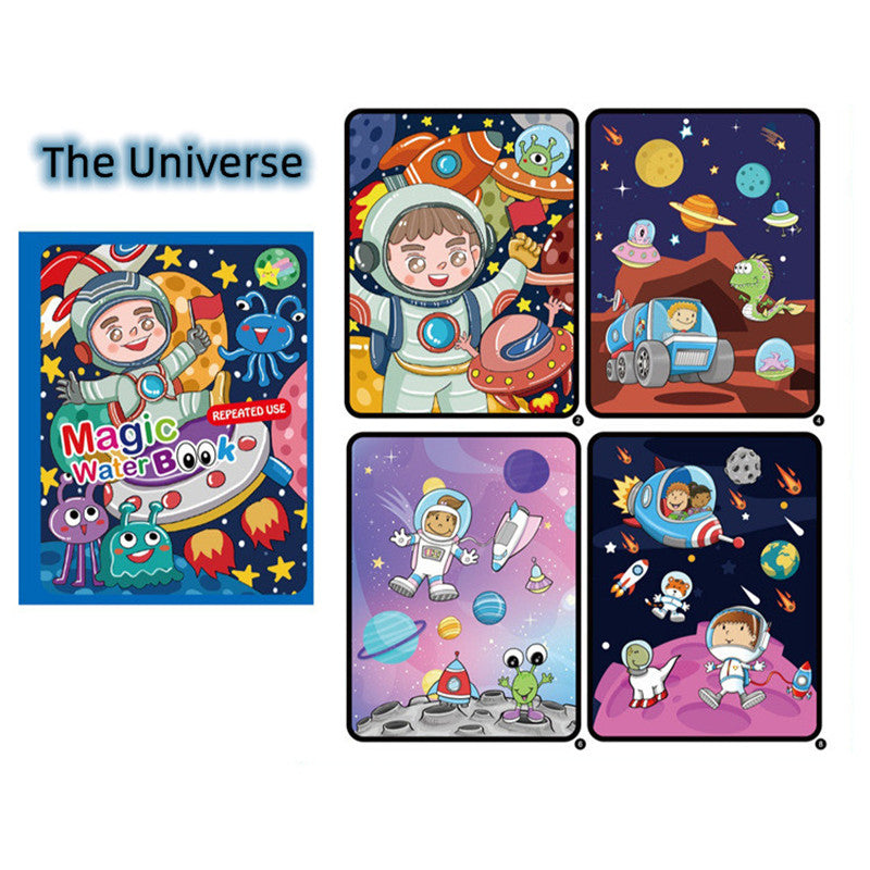 Watercolor Magic Book Toddler Reusable Painting Animal Coloring Book