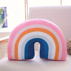 Rainbow Shaped Pillow Plush Decorative Travel Pillow Creative Cushion