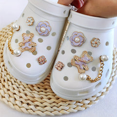 Purple Teddy Bear Shoe Decoration Set