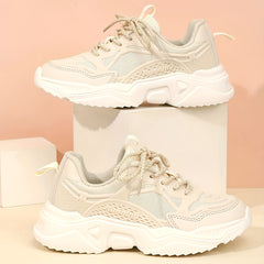 Mesh Breathable Running Shoes Heighten Retro Wear Resistance Chunky Sneakers
