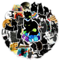 50 Cartoon Cat Doodle Stickers for Laptop Phone Stationery