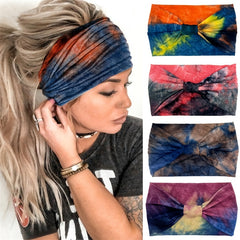 Knotted Headband Women Head Wraps Stretchy Hair Accessories Bands Tie Dye 1pc