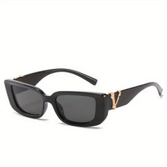 Men's Retro Rectangle Frame Sunglasses UV 400 Protection