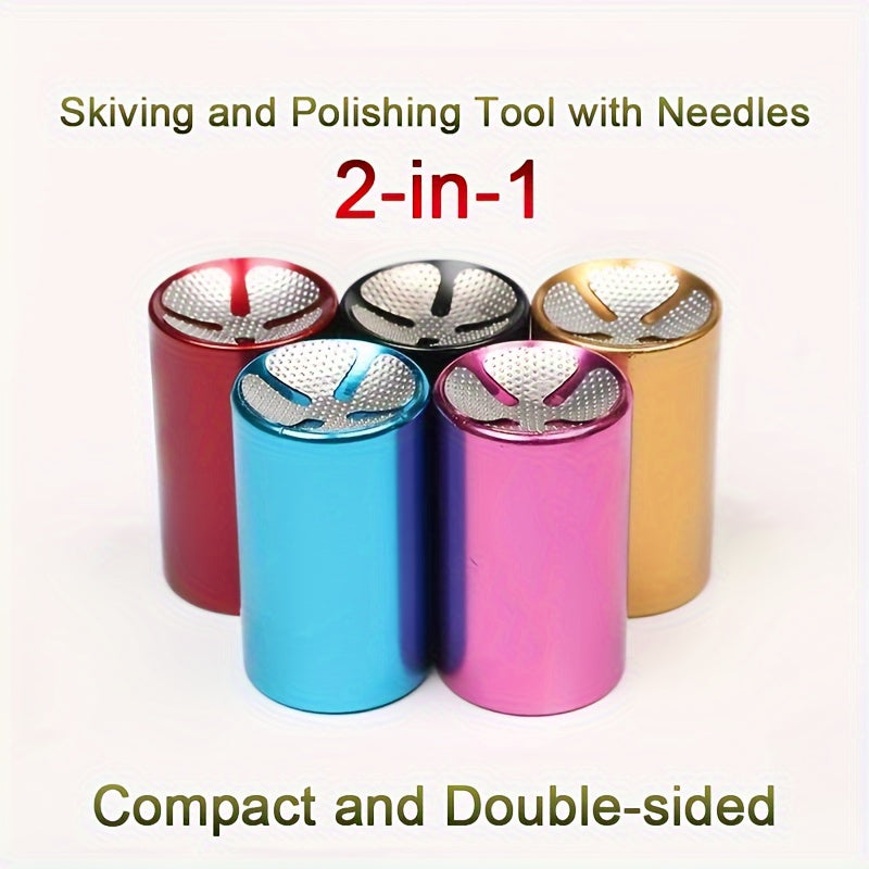 2-In-1 Pool Cue Tip Tool Billiard Shaper Aerator Leather Head Curved