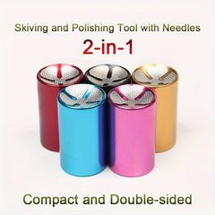 2-In-1 Pool Cue Tip Tool Billiard Shaper Aerator Leather Head Curved