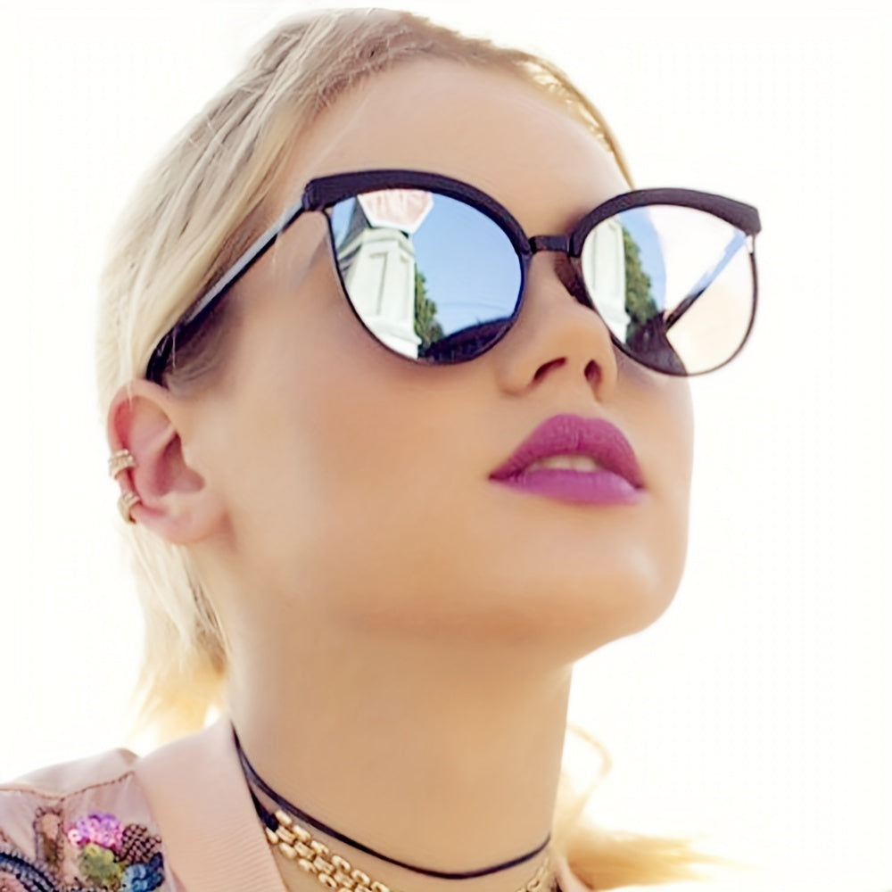Cat Eye Sunglasses Mirrored Anti Glare UV400 Sun Shades Glasses