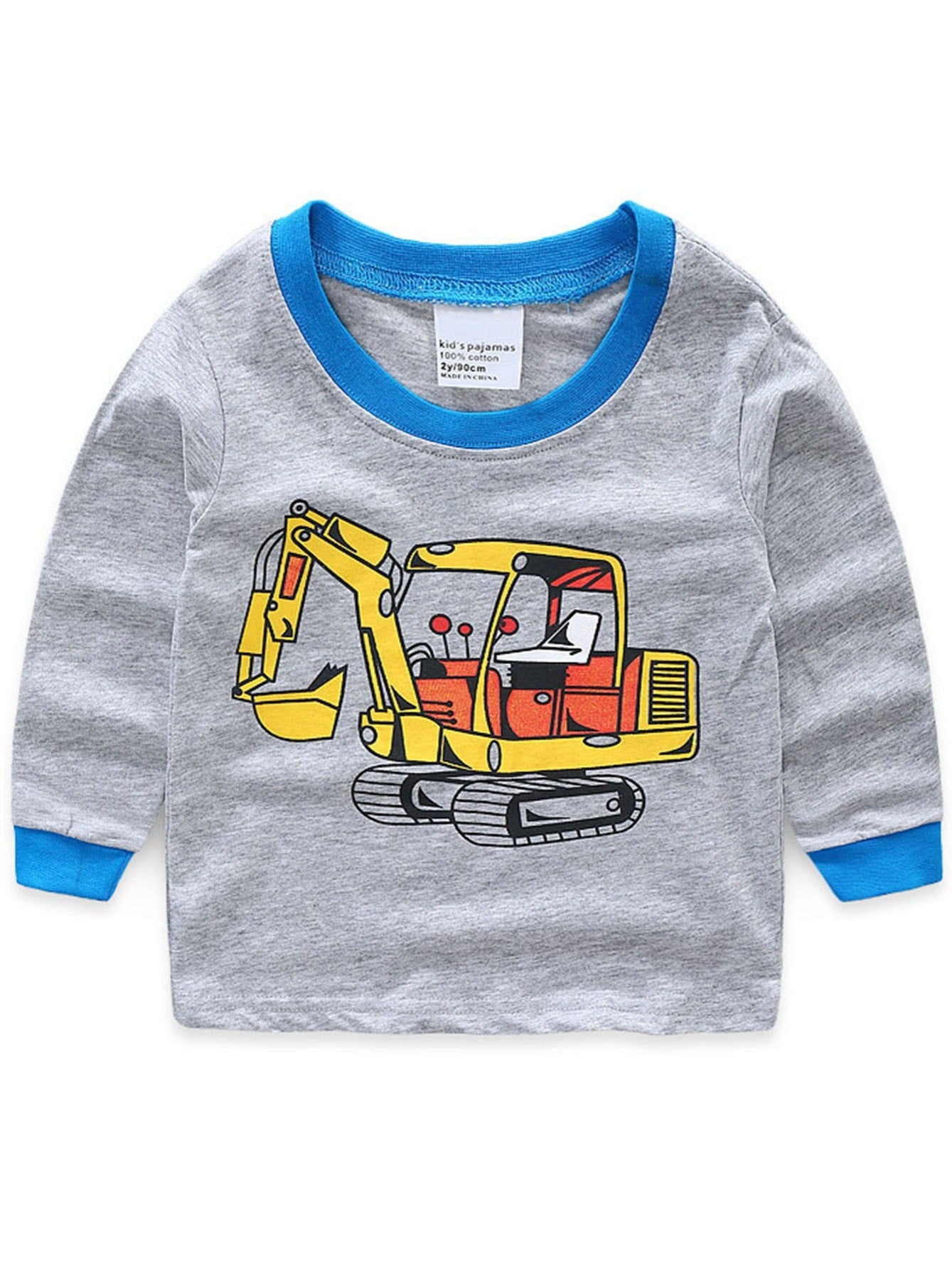Cartoon Excavator Pajamas Long Sleeved Suit Home Clothes