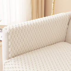 Honeycomb Velvet Sofa Slipcover Thick Plush Furniture Protector