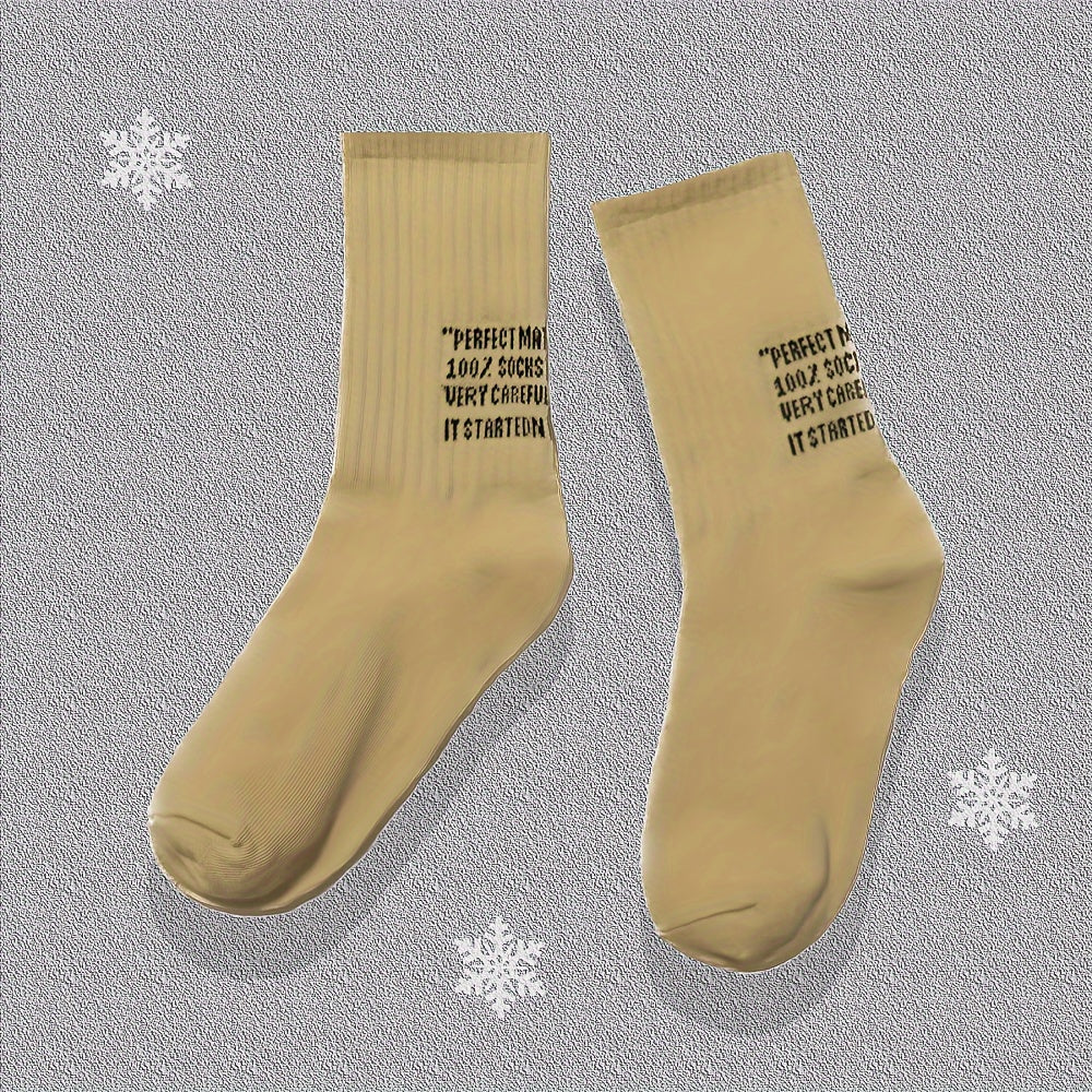 12 Pairs Letter Print Crew Sports Socks Women's Stockings