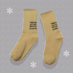 12 Pairs Letter Print Crew Sports Socks Women's Stockings