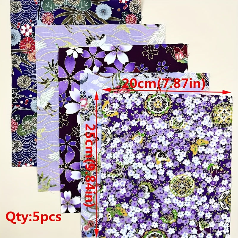 5pcs Printed Cotton Quilting Fabric DIY Sewing Scrapbooking Craft Patchwork