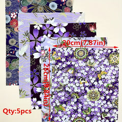 5pcs Printed Cotton Quilting Fabric DIY Sewing Scrapbooking Craft Patchwork
