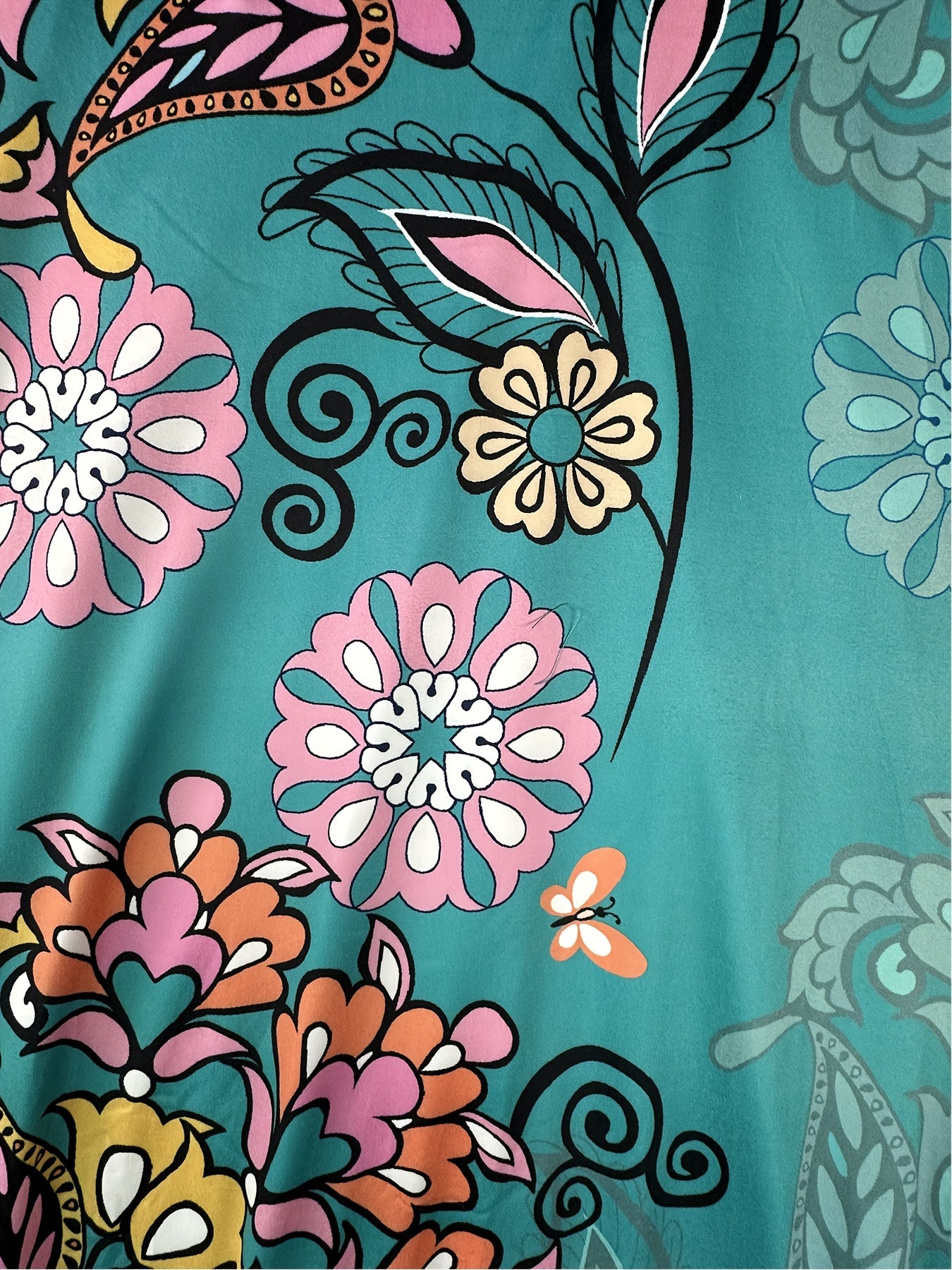  Paisley Print V Neck Boho Jumpsuit