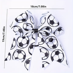 Soccer Print Bow Hair Tie Ponytail Hair Tie Hair Accessories