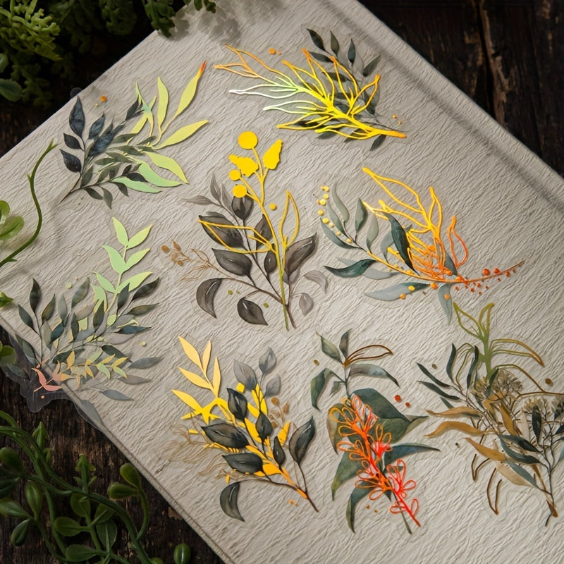 40pcs Vintage Plants & Flowers Stickers for DIY Art Supplies