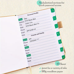 Password Book Alphabetical Tabs Internet Logbook