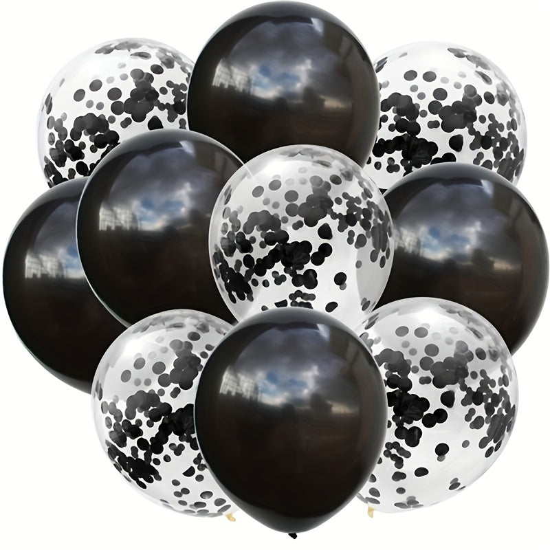 10pcs Latex Balloons & Confetti Balloons Mix for Party Decoration