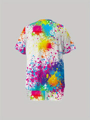  Women's Splash Print Top & Shorts Set