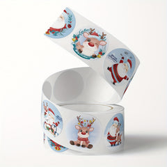 500 Christmas Theme Gift Label Stickers, Self-adhesive Paint Stickers
