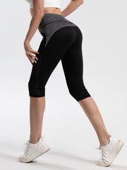 Mesh Stitching Yoga Leggings with Butt Lift & Sweat Absorption