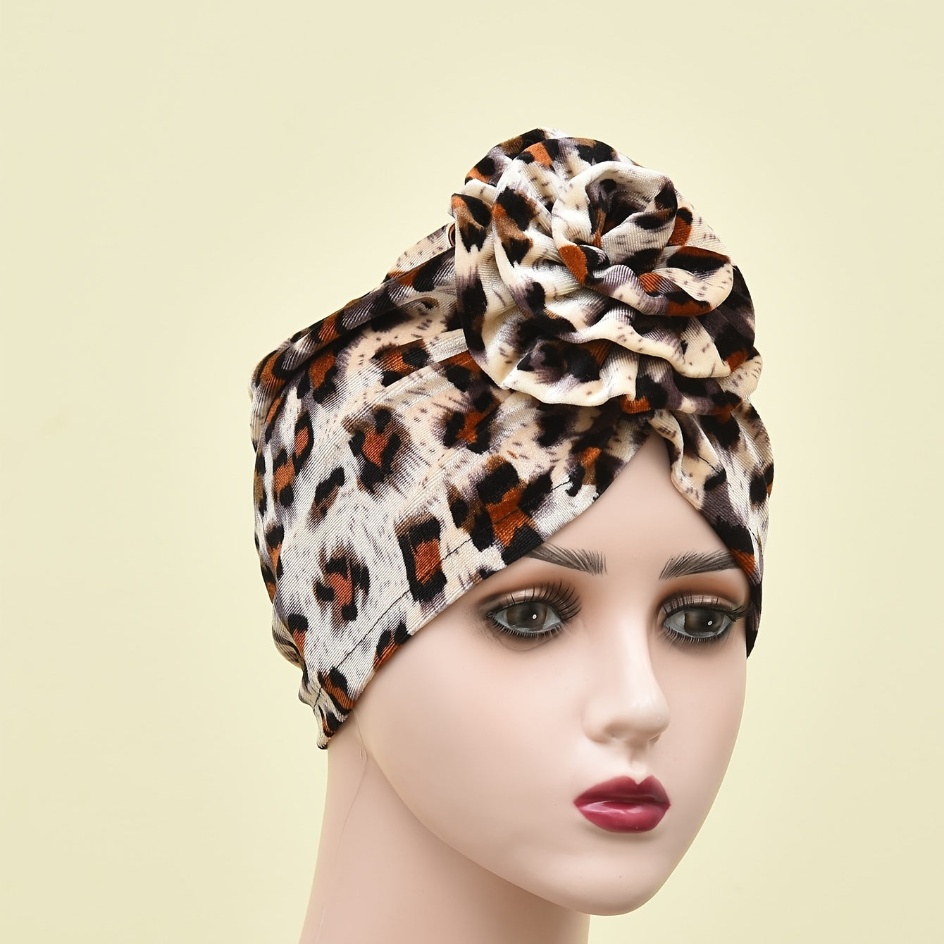 Leopard Print Bandana Cap for Women Girls