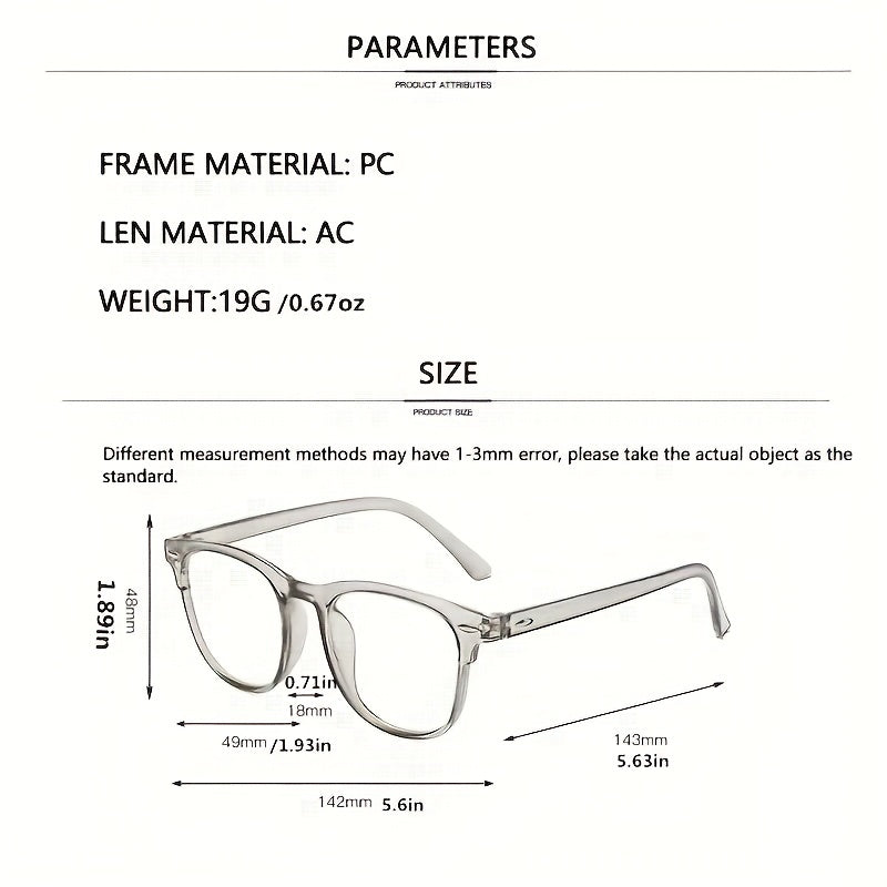 Retro Oval Frame Anti Light Shading Glasses for TV & Computer