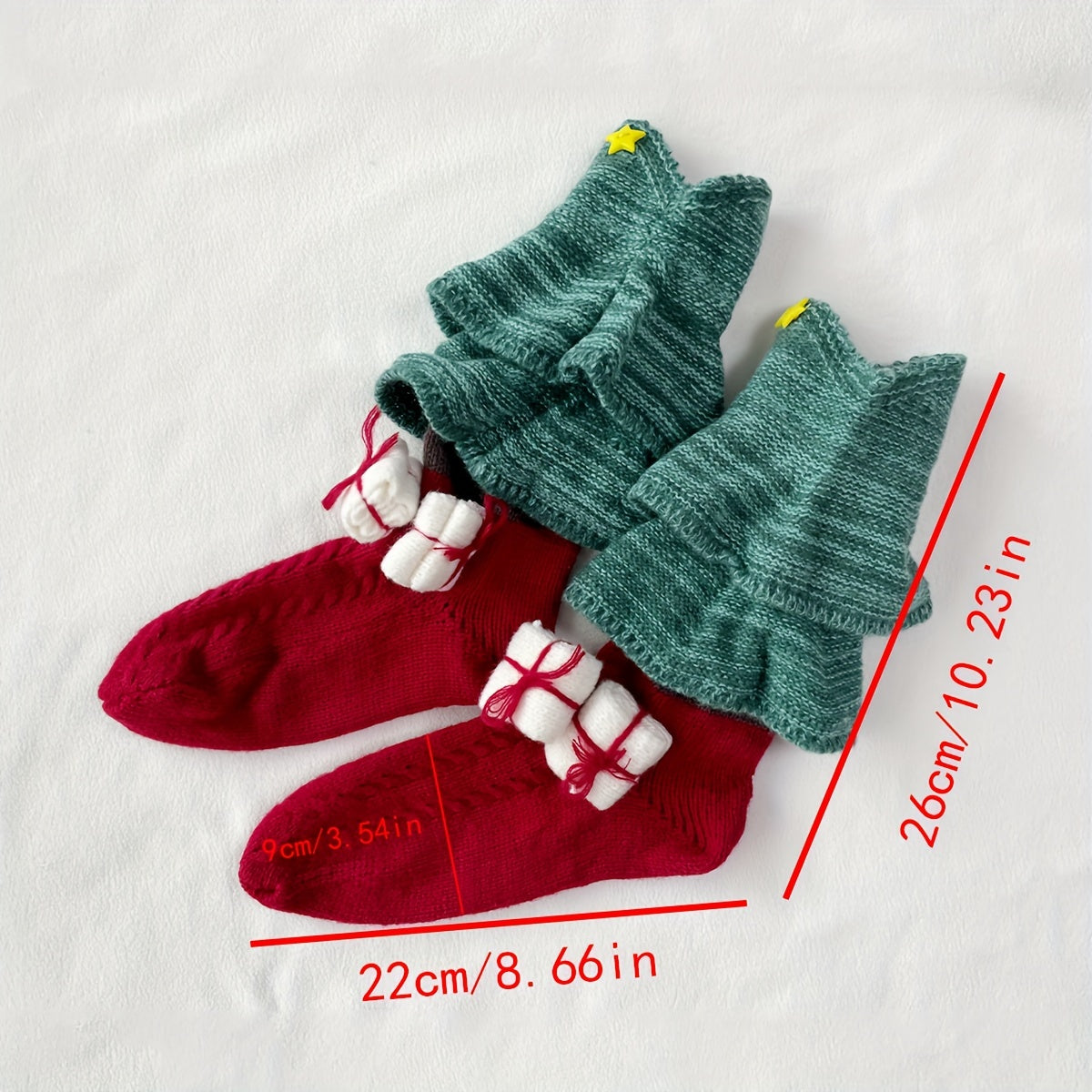 Christmas Colorblock Socks Knitted Women's Stockings