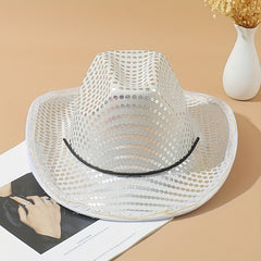 Flashing Led Sequin Cowboy Hat Y2K Style
