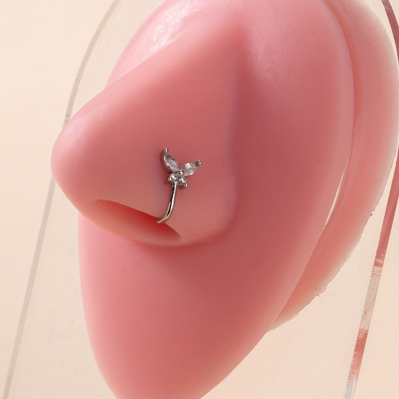 Butterfly Copper Nose Clip Zircon Non-Piercing Nose Jewelry
