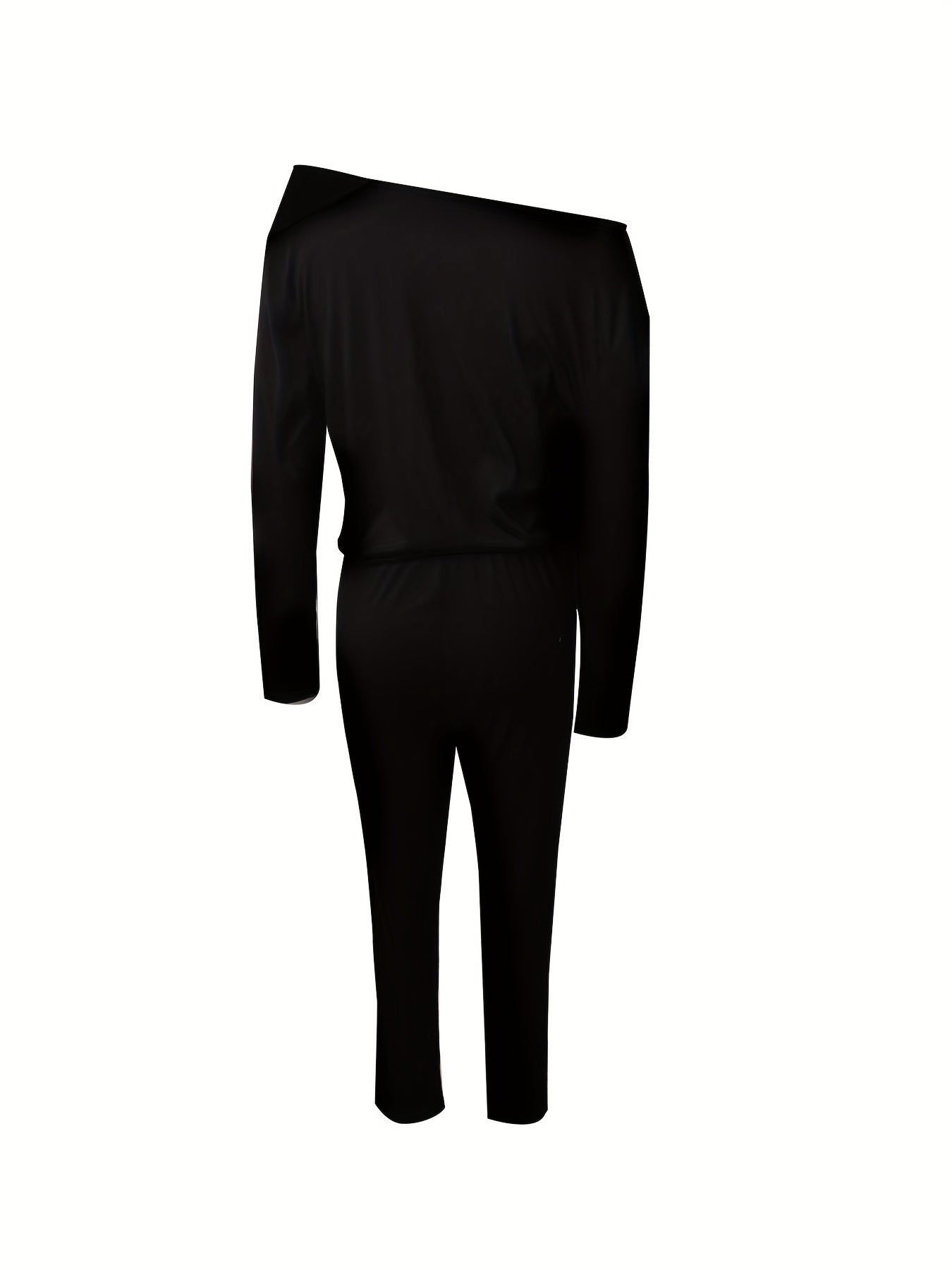 Slanted Shoulder Jumpsuit Long Sleeve Casual Women's Clothing