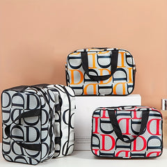 Letter Pattern Toiletry Bag Large Capacity Cosmetic Bag Makeup Storage Bag