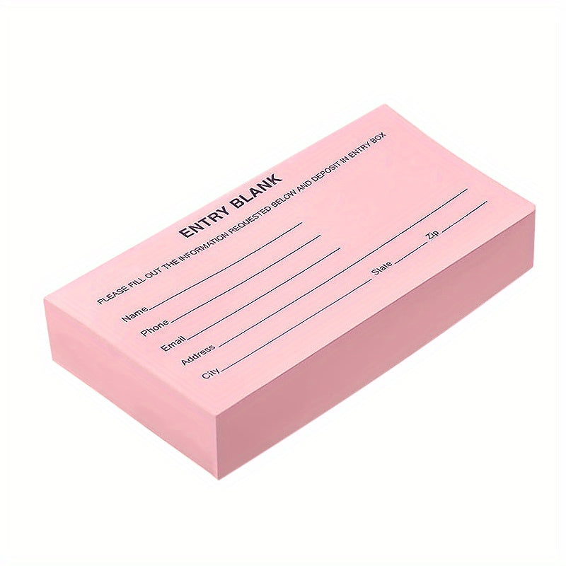 250pcs Raffle Ticket Sheets Blank Entry Forms Multicolor Fundraising Item