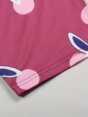  Rabbit & Dot Print Pajama Set Long Sleeve Tee & Pants Two Piece